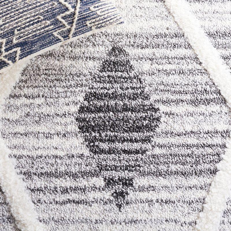 Moroccan Tassel Shag MTS642 Power Loomed Area Rug - Gray/Ivory - 8'x10' - Safavieh.