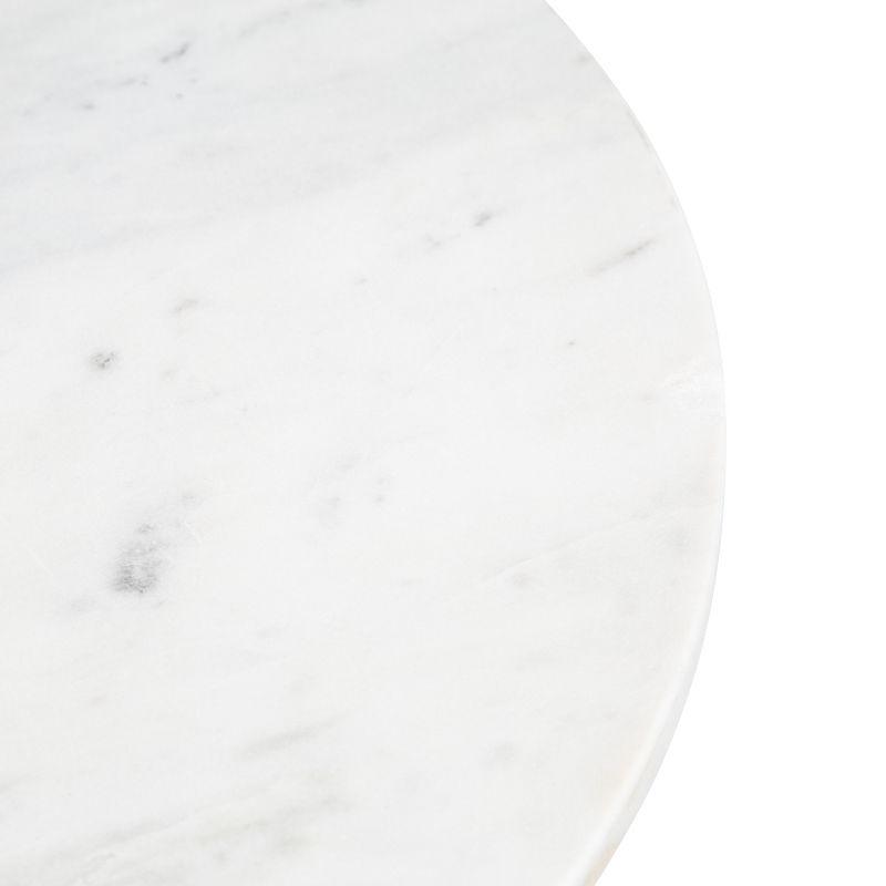 Kate and Laurel Tira Round Metal Side Table, 14x14x24, Pewter and White