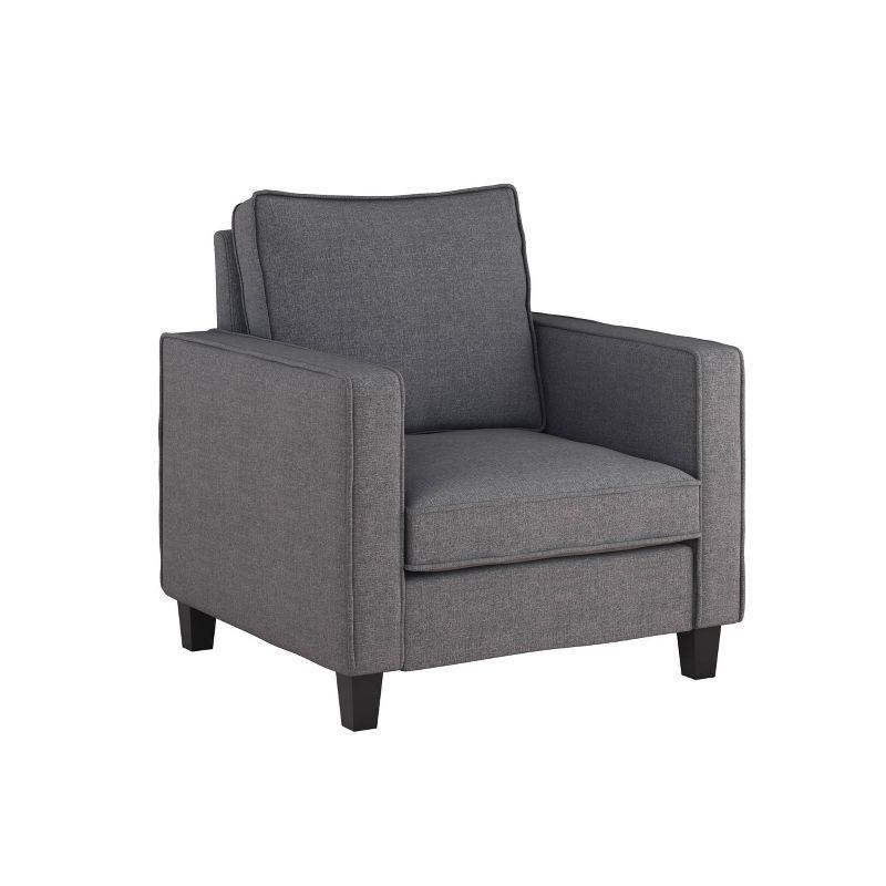 Cozy Nook 30" Gray Fabric and Wood Accent Armchair