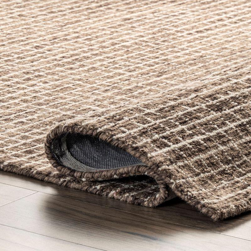 Arvin Olano x Rugs USA Melrose Checked Wool Brown Area Rug