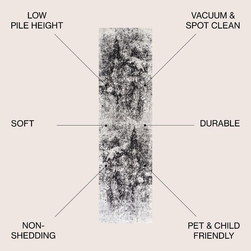 2'x8' Dune Modern Abstract Area Rug, Cream/Gray - JONATHAN Y