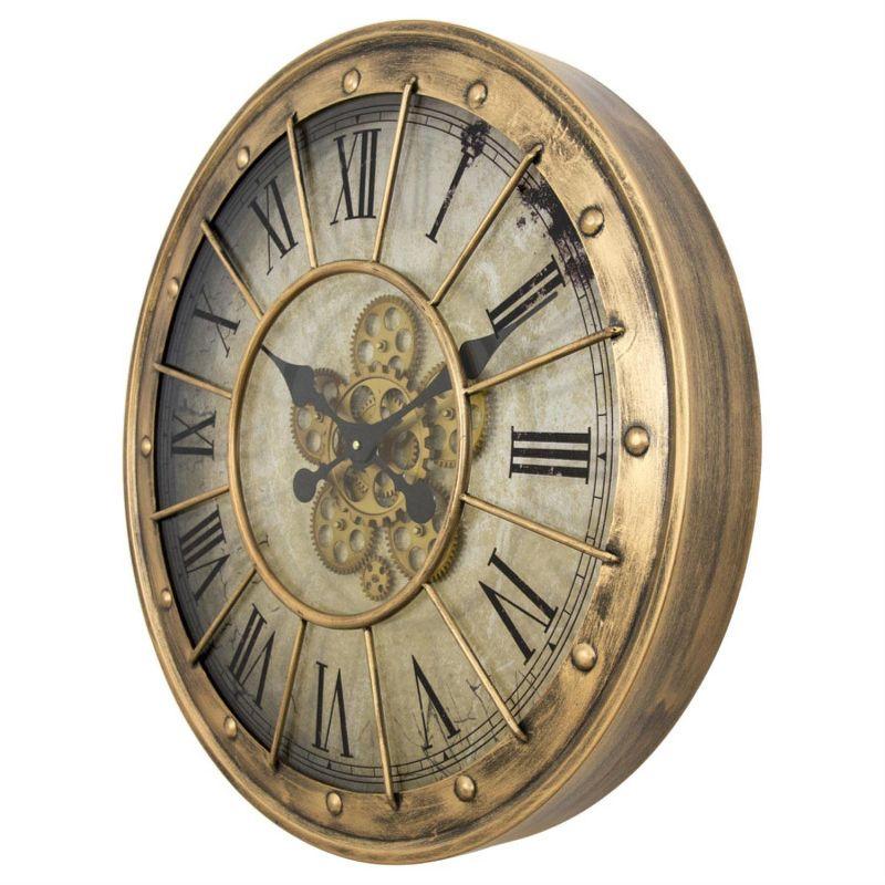 Yosemite Home Decor Gilded Round Gear Clock