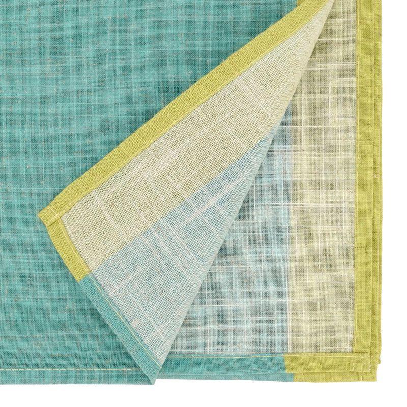 Saro Lifestyle Multicolored Band Table Runner, Green, 16"x72"