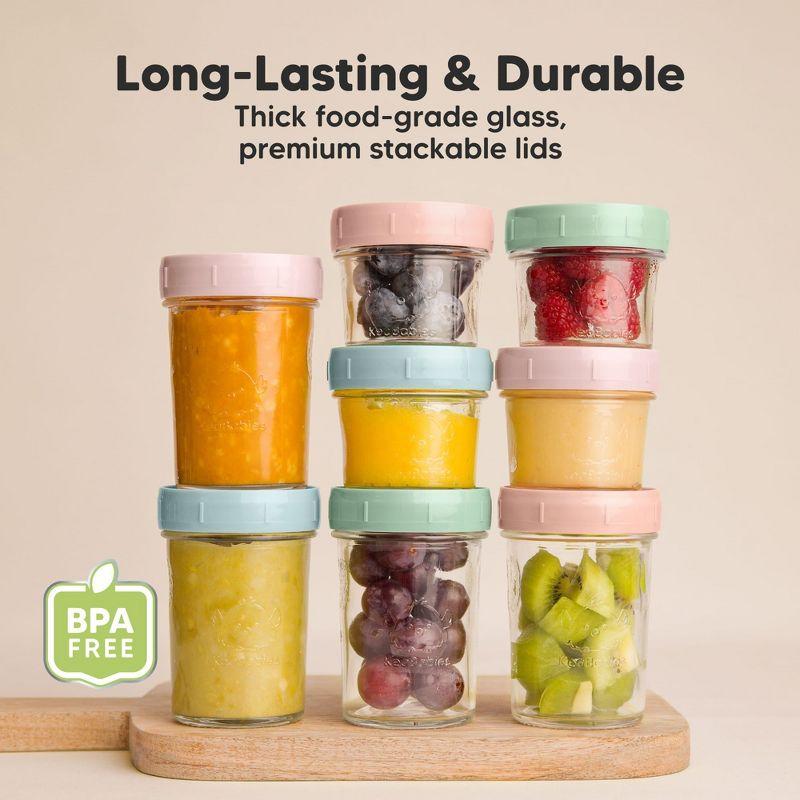 4pk Prep Baby Food Storage Containers, 8 oz Leak-Proof, BPA Free Glass Baby Food Jars for Feeding (Musk Dusk)