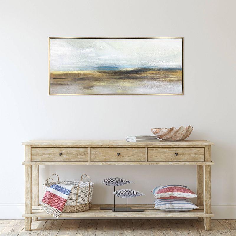 Wrought Studio™ "The Horizon" Hand Painted Floating Framed Canvas Wall Art Print, 19x45 Inches