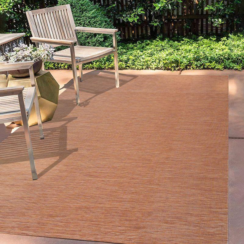 8'x10' Ethan Modern Flatweave Solid  Area Rug, Orange - JONATHAN Y