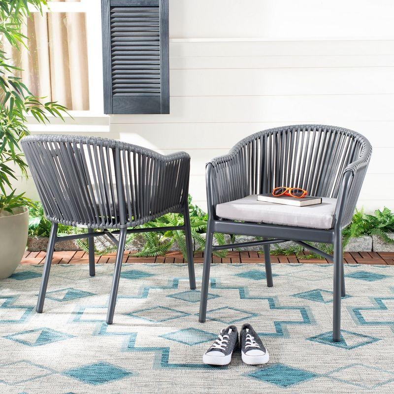 Stefano Rope Chair (Set of 2) - Grey - Safavieh.