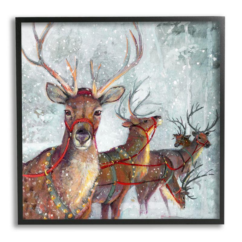 " Winter Reindeer Holiday Landscape " by Ruane Manning Painting Print