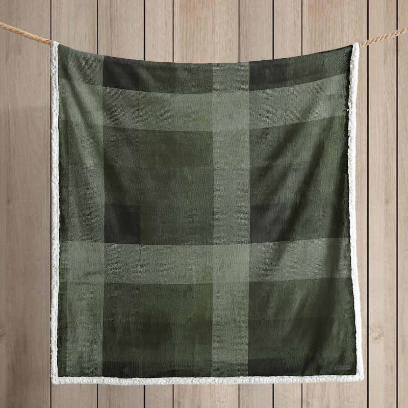 50"x60" Pine Plaid Throw Blanket Green - Eddie Bauer: Soft Fleece, Cozy, Machine Washable