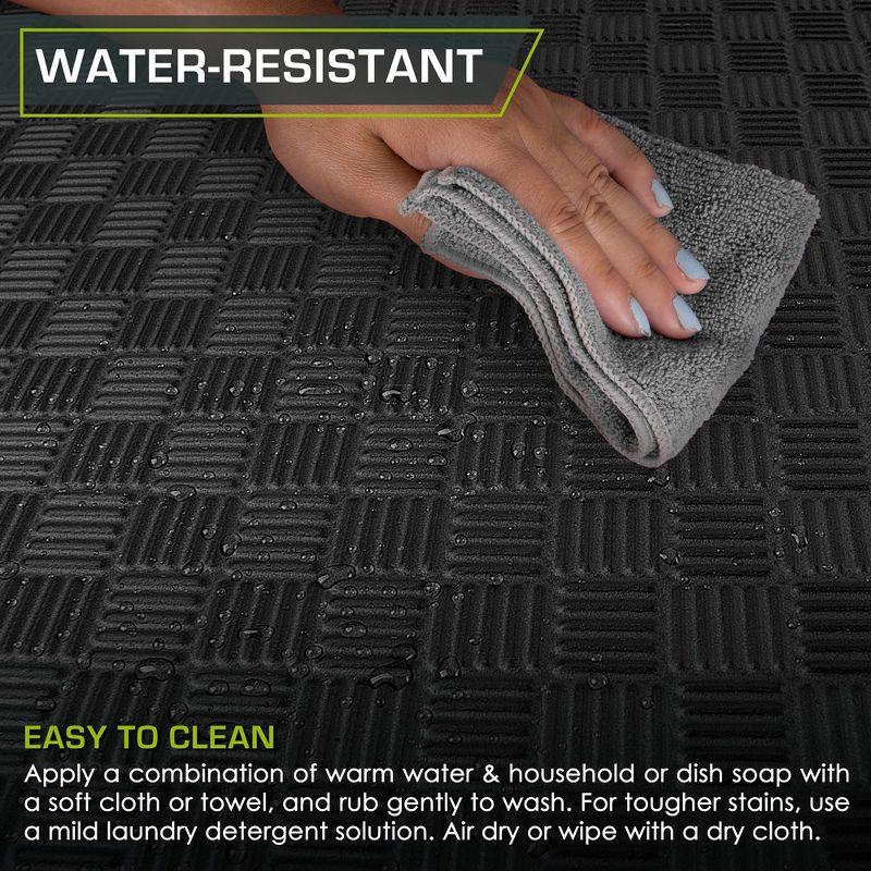 ProsourceFit Checkered Puzzle Exercise Mat 1-in, Black, 24 Sq Ft - 6 Tiles