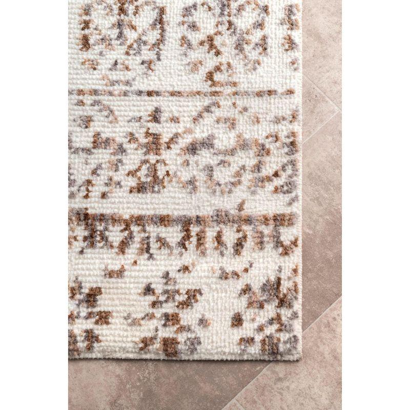 Florence Beige Rectangular Synthetic Stain-Resistant Area Rug