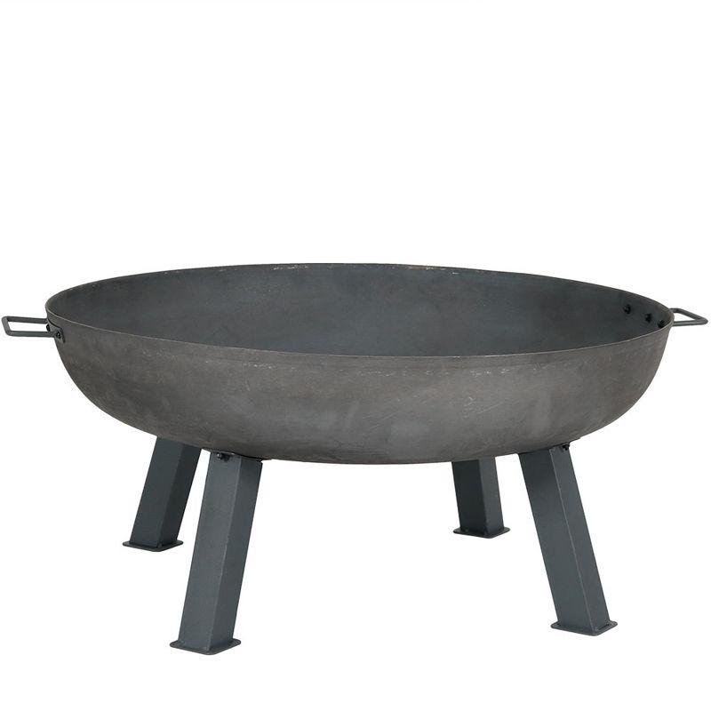 Union Round Wood-Burning Cast Iron Outdoor Raised Fire Pit Bowl