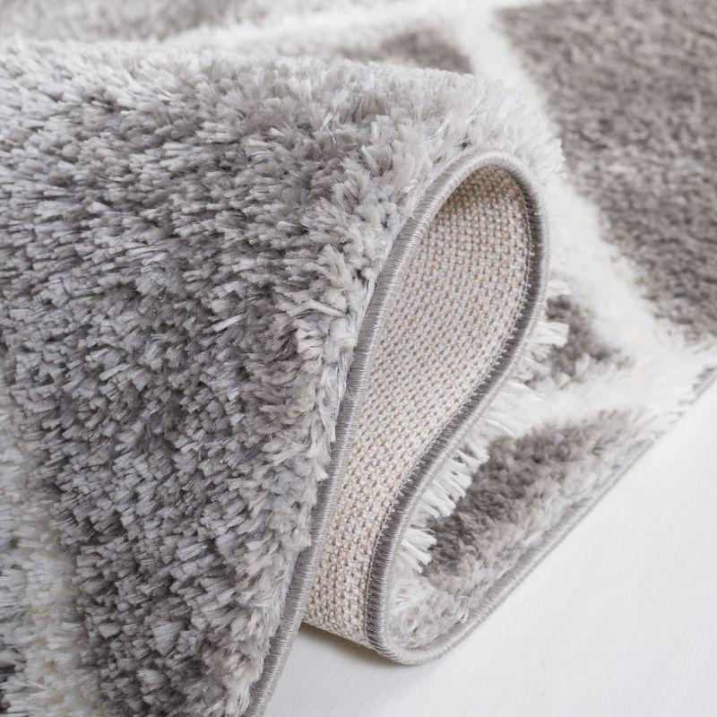 Tahoe Shag THO676 Power Loomed Indoor Runner Rug - Grey/White - 2'x9' - Safavieh