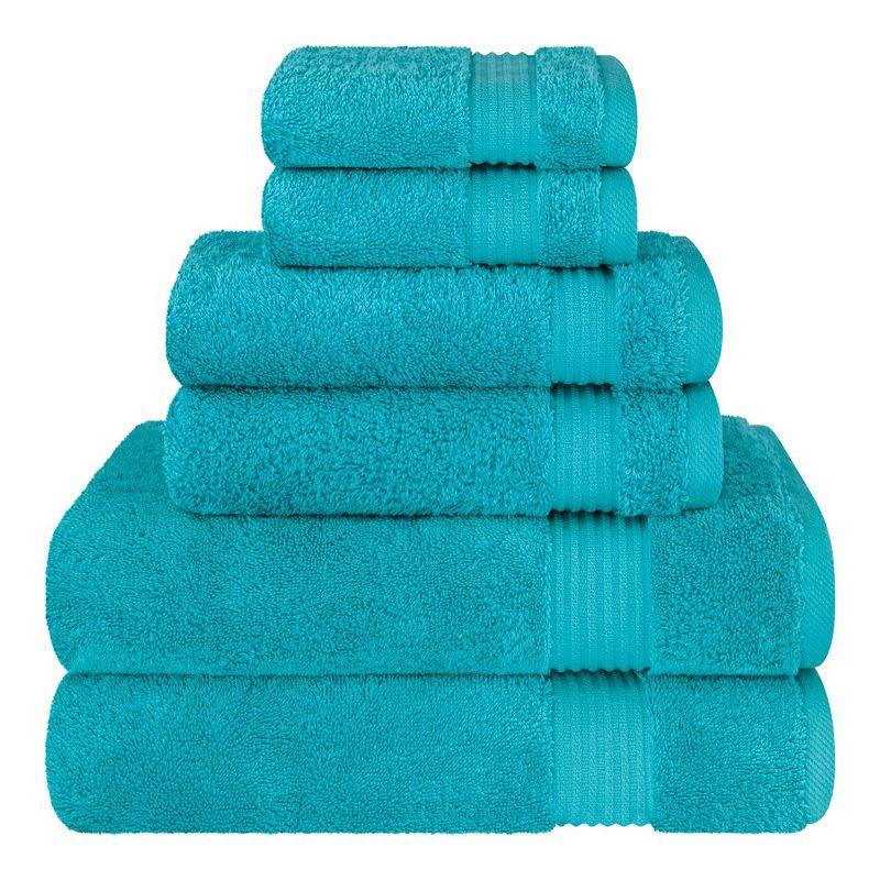 Aqua Blue 600 GSM Turkish Cotton 6-Piece Towel Set