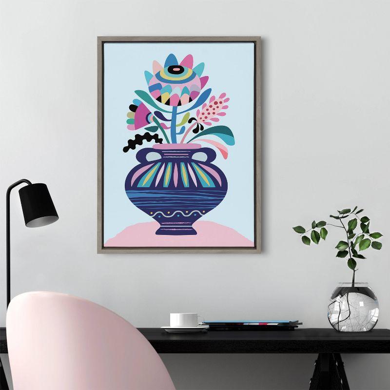 " Mid Century Modern Whimsical Floral " by Rachel Lee Painting Print