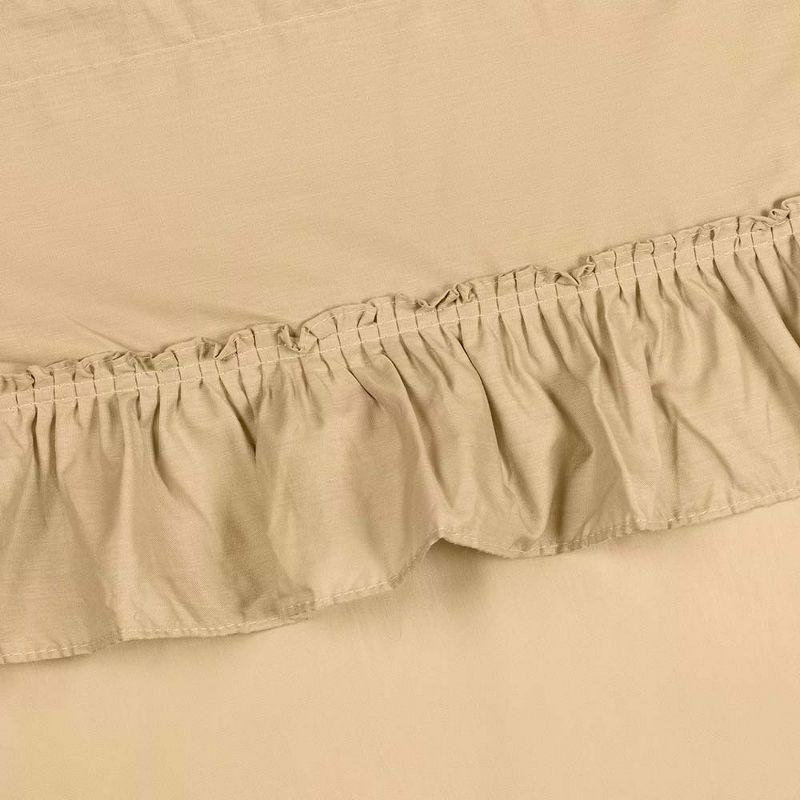 Ellis Stacey Solid Color Window 1.5" Rod Pocket High Quality Fabric Ruffled Filler Valance 54"x13" Almond