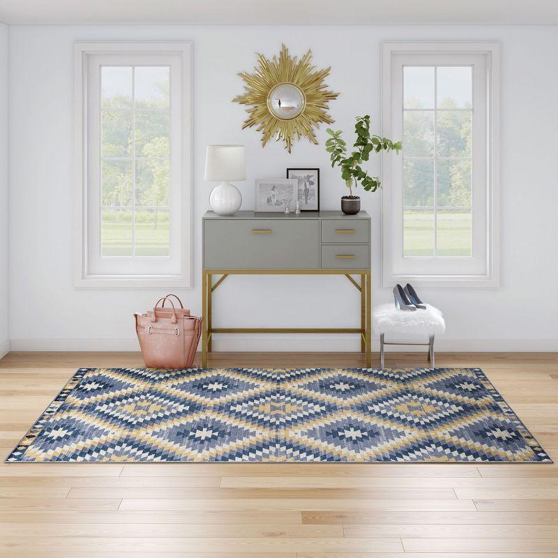 Bodrum Tribal Kilim Denim Area Rug