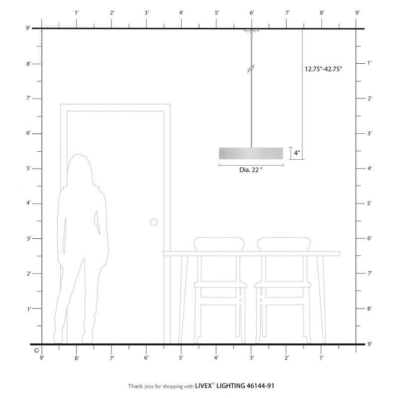 Livex Lighting Elmhurst 4 - Light Pendant in  Brushed Nickel/Shiny White