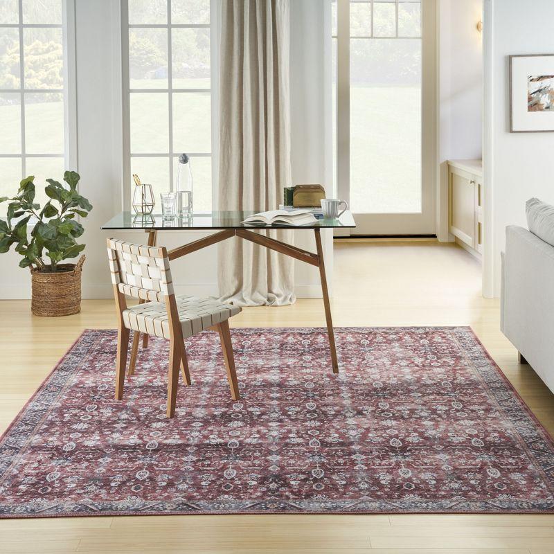 Nourison Washable Brilliance 7'10" x 9'10" Brick/Ivory Vintage Indoor Rug
