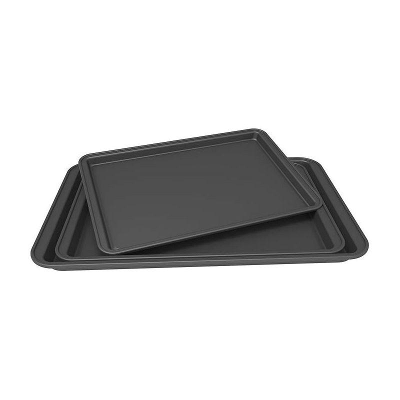 Black Nonstick Carbon Steel 3-Piece Cookie Sheet Set