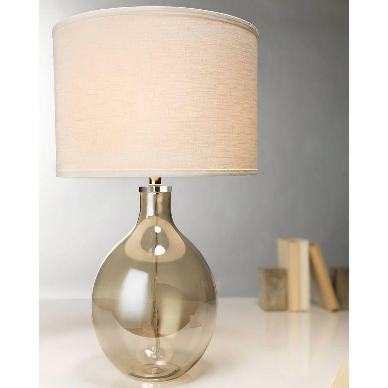 Juliette Glass Table Lamp Gray - Splendor Home: Modern Linen Shade, 3-Way Switch, UL Listed