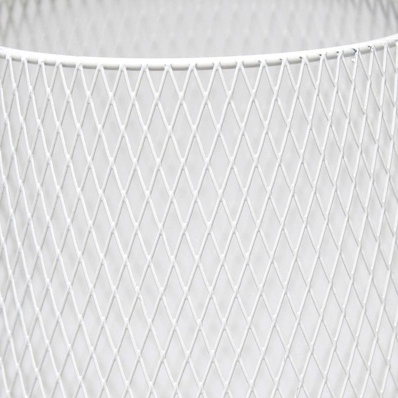 Simple Designs Wired Mesh Uplight Table Lamp White: Modern Cylinder Shade, ETL Listed, No Assembly Required