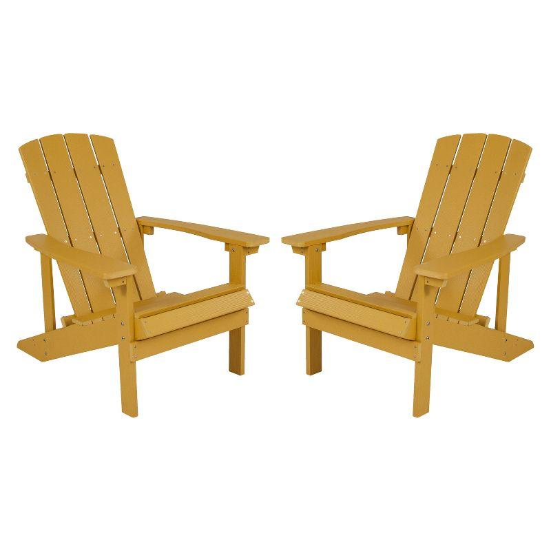 Yellow Faux Wood Adirondack Chair with Cushions