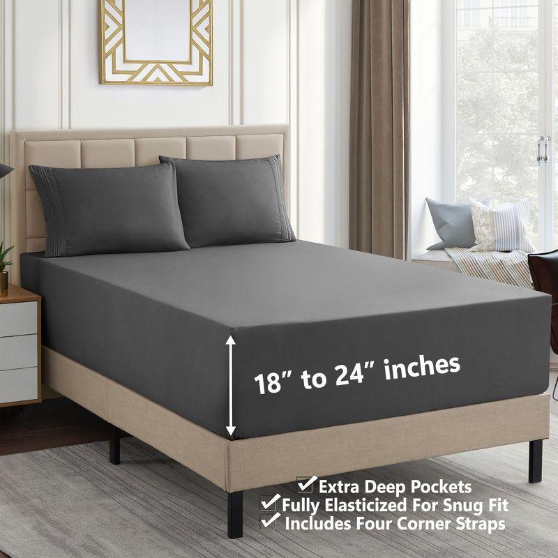 Sweet Home Collection 18-24" Extra Deep Pocket Ultra Soft Microfiber Solid Sheet Set