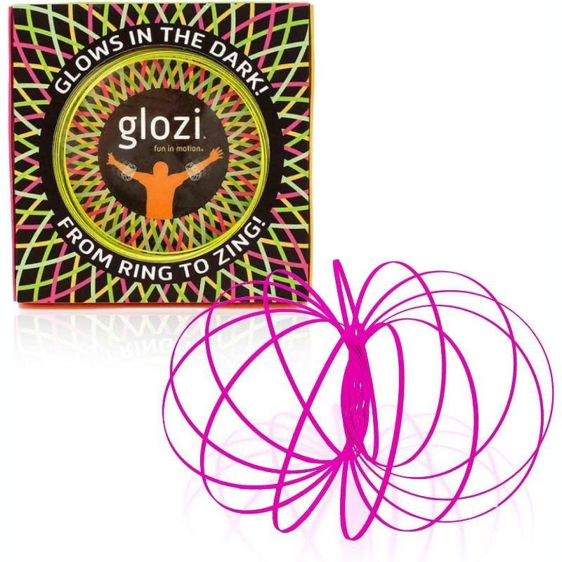 Fun In Motion Toys Glozi - Glow-in-the-Dark Pink Fidget Toy, Ages 8+, Fidget Toy