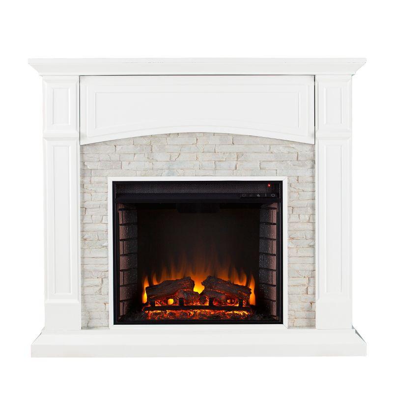 Seneca Electric Media Fireplace - White - SEI