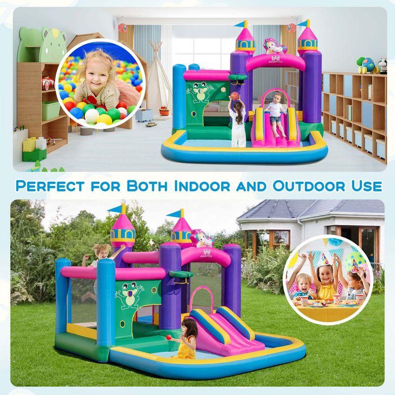 Costway 6-in-1 Kids Inflatable Bounce House with Slide Jumping Area Ball Pit Pools Castle