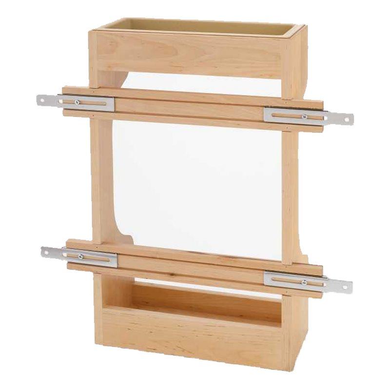 Rev-A-Shelf 4SBSU-15 Door Mount Wood Sink Base Cabinet Storage Organizer with 2-Shelf Storage for 30 Inch Sink Base