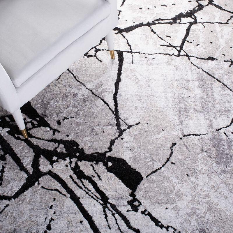 Amelia ALA293 Power Loomed Indoor Runner Rug - Grey/Black - 2'x8' - Safavieh