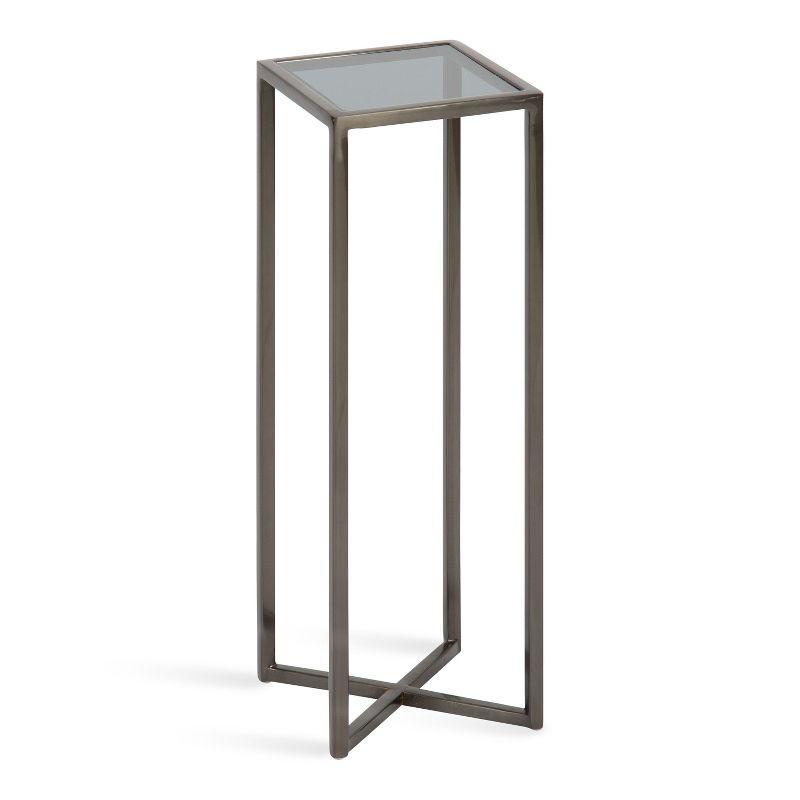 Kate and Laurel Jaspur Square Metal Drink Table, 7x7x21, Pewter
