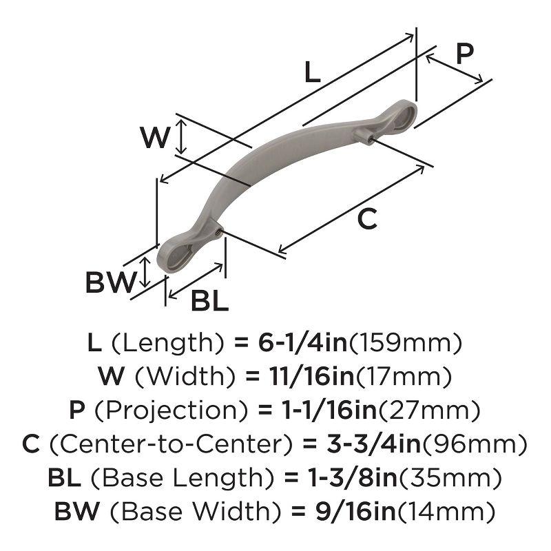 Satin Nickel 3-3/4 Inch Center to Center Cabinet Pull