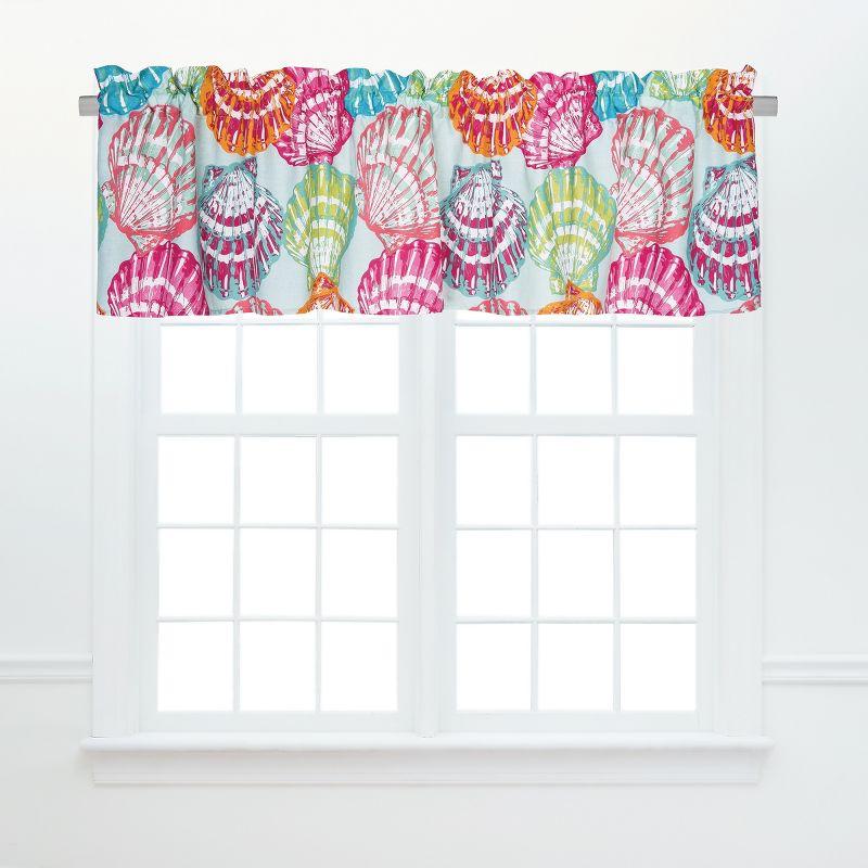 Merritt Island Coastal Cotton Seashell Valance Set