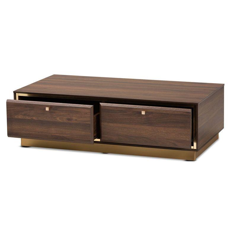 Cormac Wood and Metal 2 Drawer Coffee Table - Baxton Studio