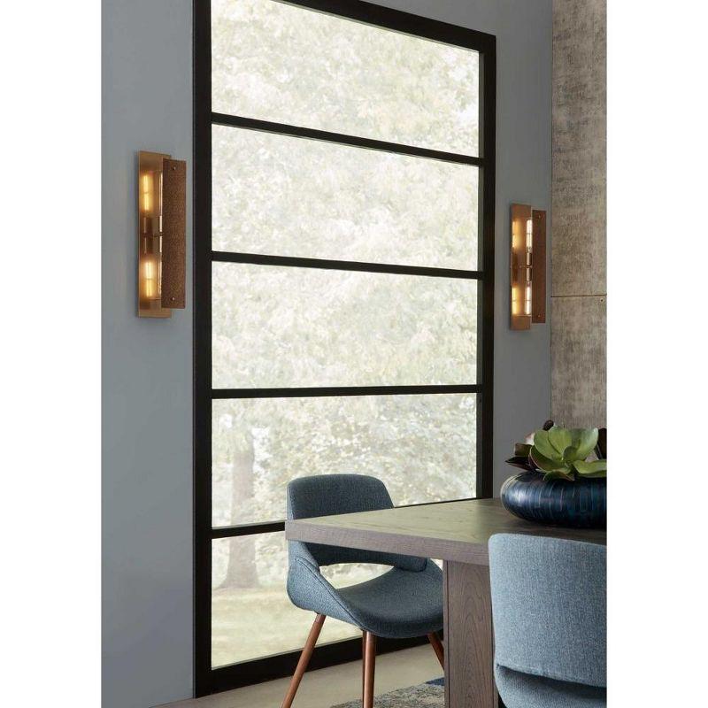 Progress Lighting Lusail 2-Light Wall Sconce, Soft Gold, Vintage Textured Shade