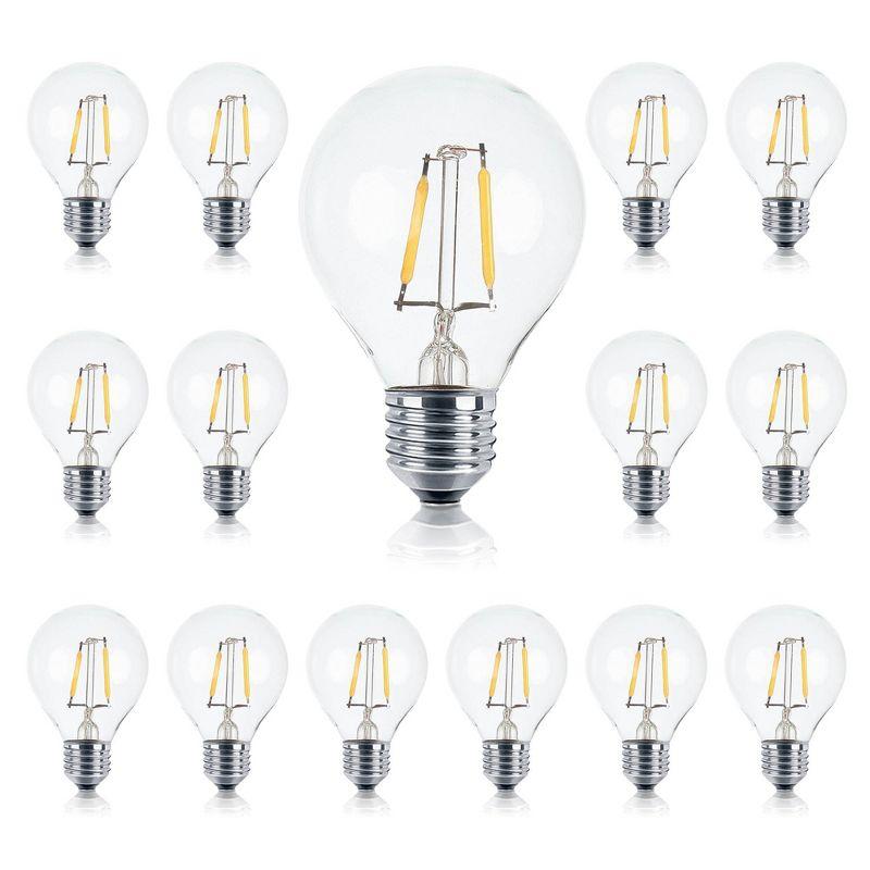 Brightech Ambience Pro 15pk 1-Watt 2700K G40 Dimmable E17 LED Vintage Edison LED Light Bulbs