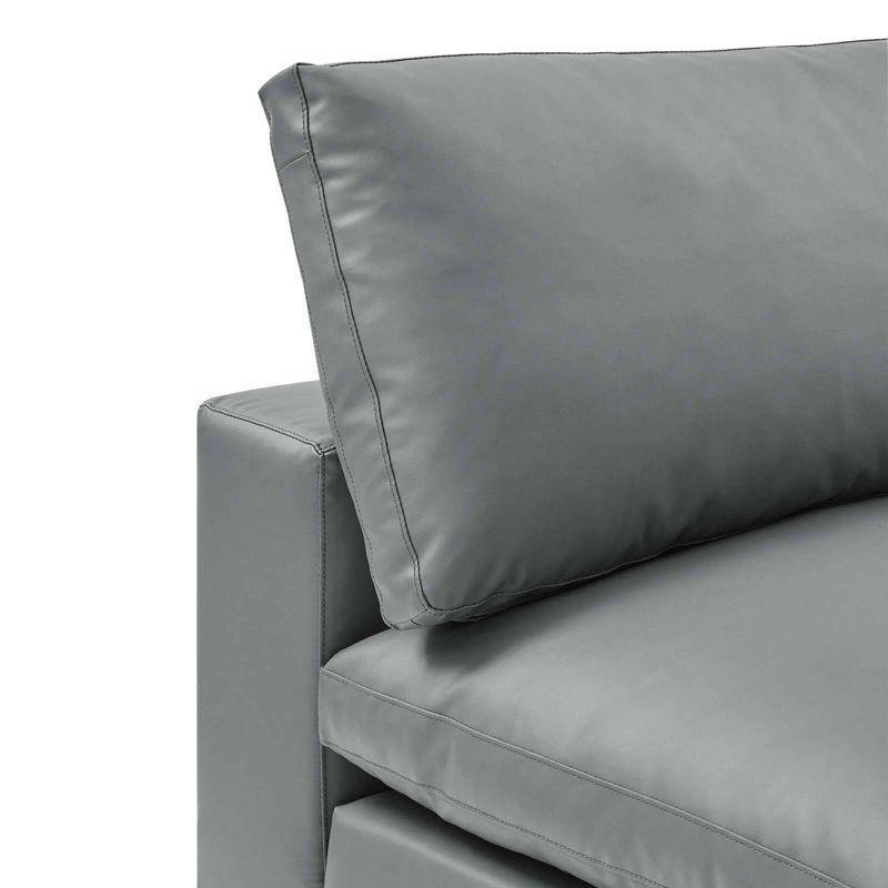 Modway Commix Down Filled Overstuffed Vegan Leather Armless Chair