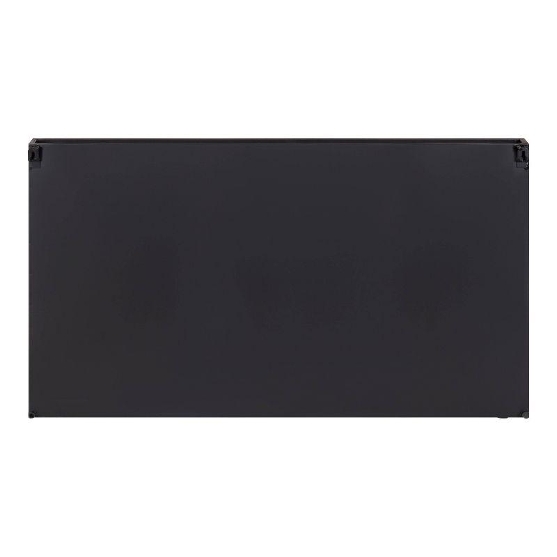28" x 16" Lintz Metal Framed Decorative Wall Mirror with Shelf Black - Kate & Laurel All Things Decor