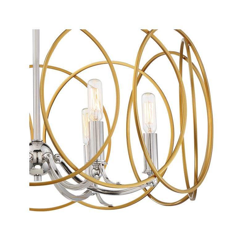 Minka Lavery Honey Gold Polished Nickel Chandelier 24 3/4" Wide Modern 6-Light Fixture for Dining Room House Foyer Kitchen Bedroom