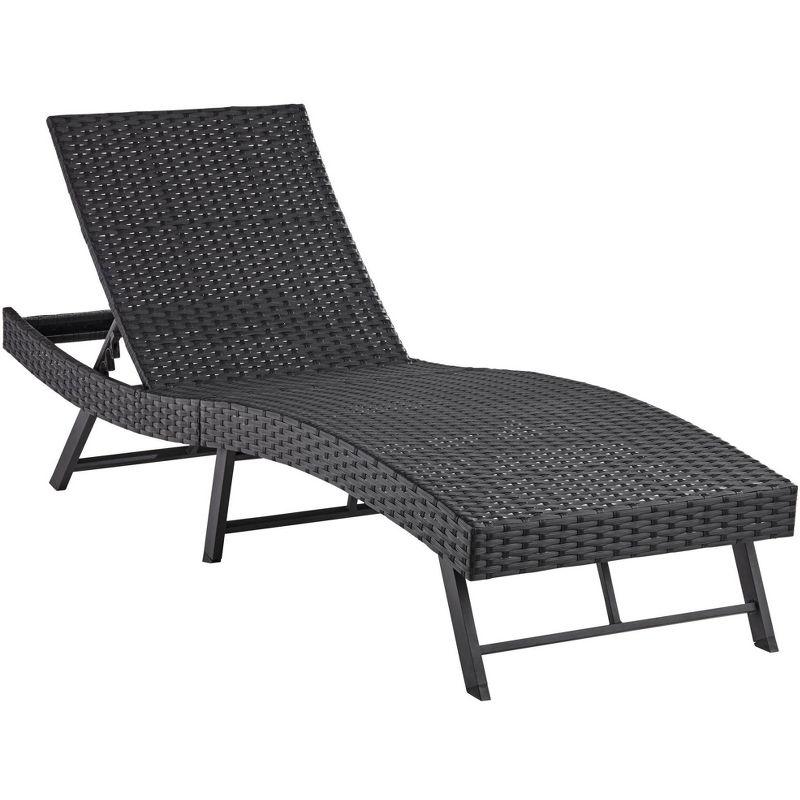 Teal Island Designs Ayanna Black Metal Adjustable Outdoor Lounge Chair