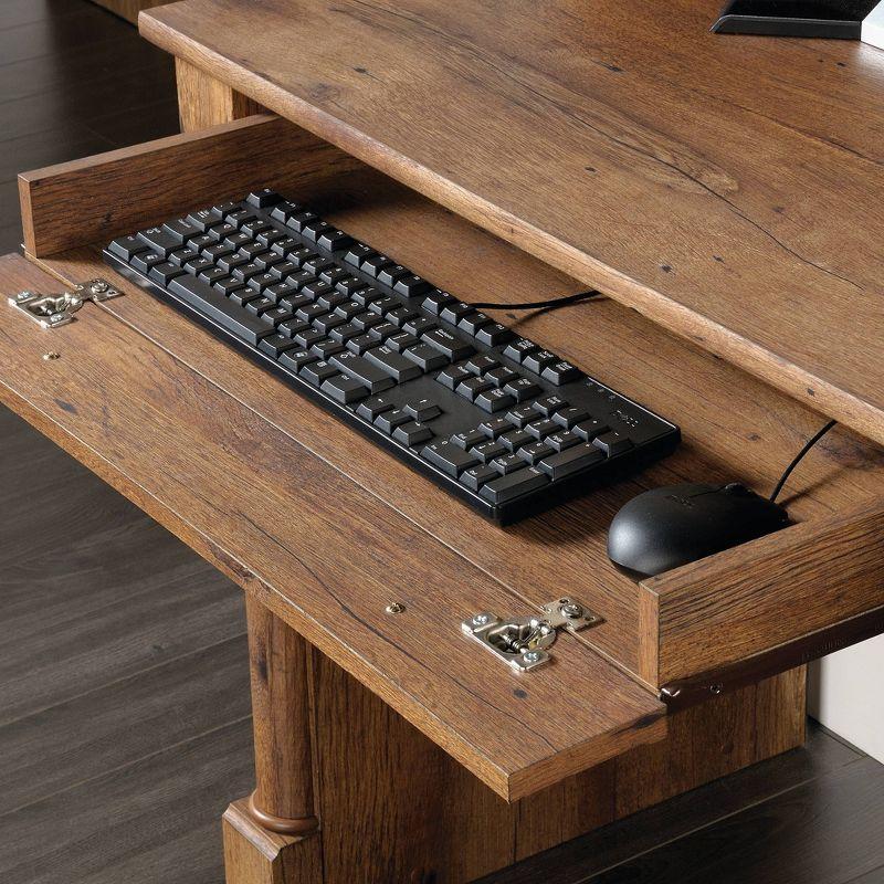 Palladia Computer Desk and Hutch Vintage Oak - Sauder: Home Office Workstation, Easy Glide Drawer