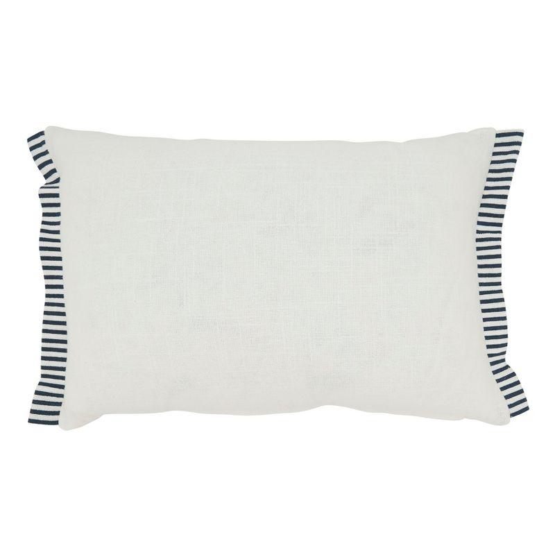 Nautical Off-White Cotton Down Throw Pillow, 12"x18"