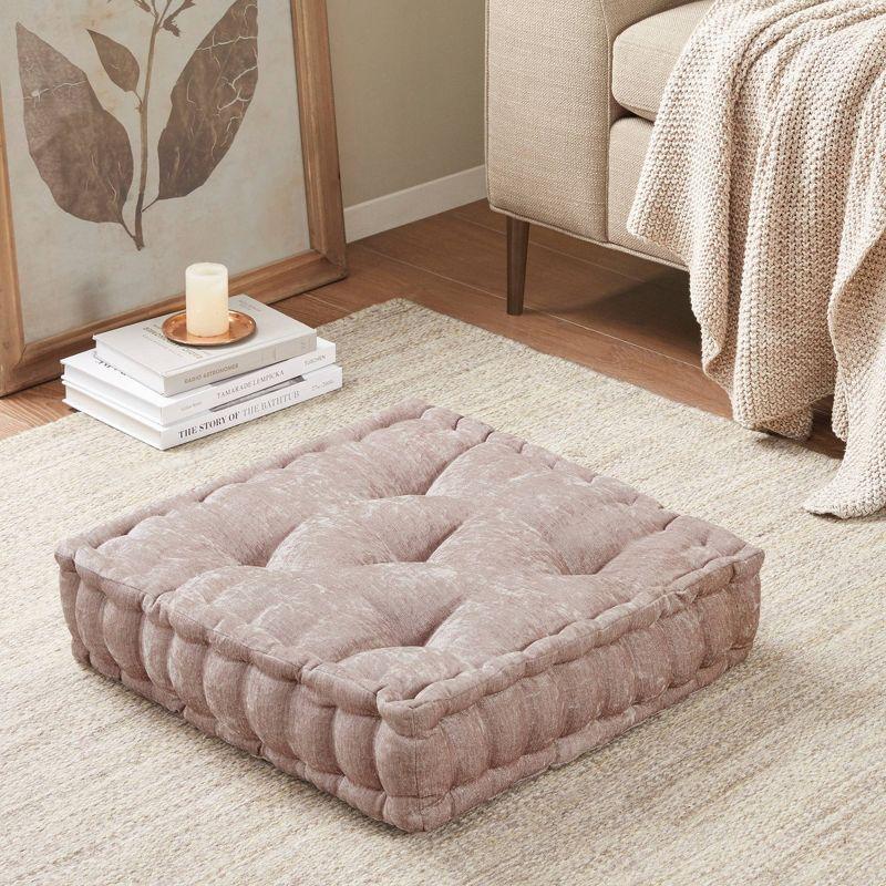 20"x20" Oversize Diah Poly Chenille Square Floor Pillow - Intelligent Design