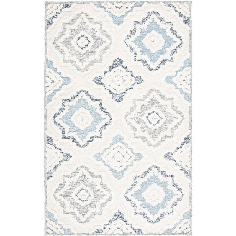 Metro MET111 Hand Tufted Indoor Area Rug - Ivory/Light Blue - 8'x10' - Safavieh