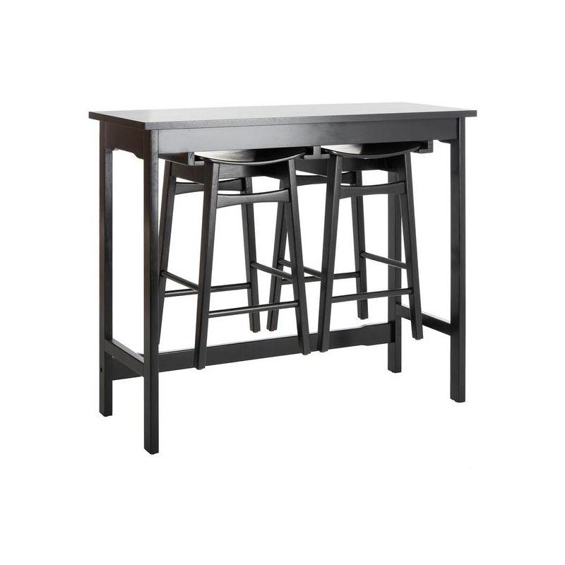 Colbie Black 3-Piece Pub Set with Wooden Legs