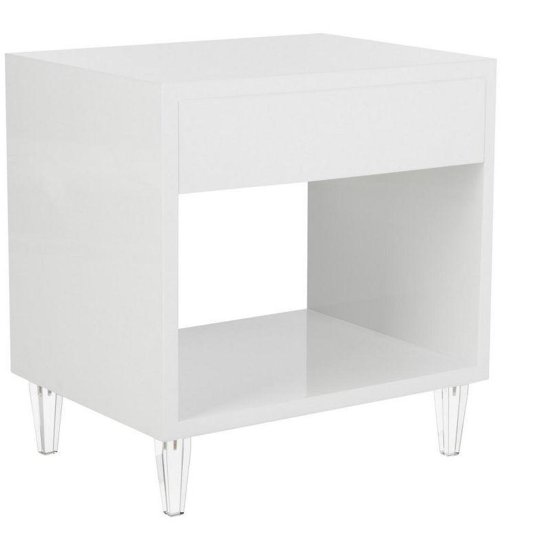 Arcelia Eglomise Side Table - White - Safavieh.