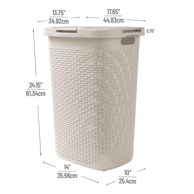 Mind Reader 60 Liter Laundry Basket, Ivory